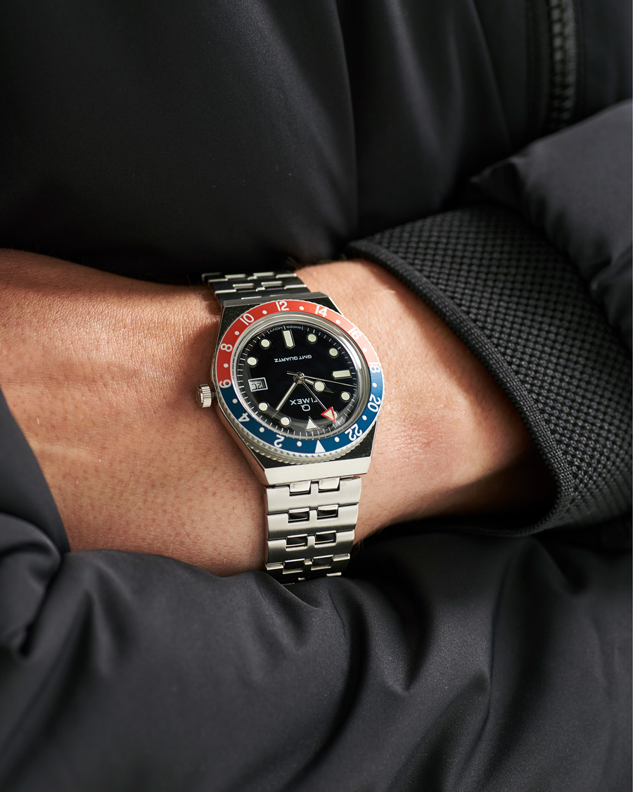 Herre | Timex | Timex | Q Diver GMT 38mm Navy/Red