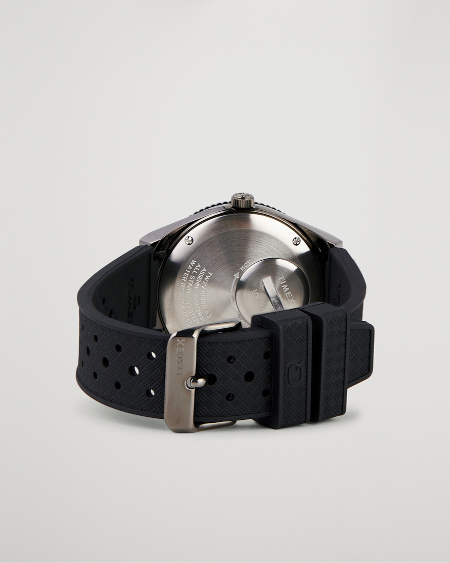 Herre | Timex Q Diver GMT 38mm Rubber Strap Black/Grey | Timex | Q Diver GMT 38mm Rubber Strap Black/Grey