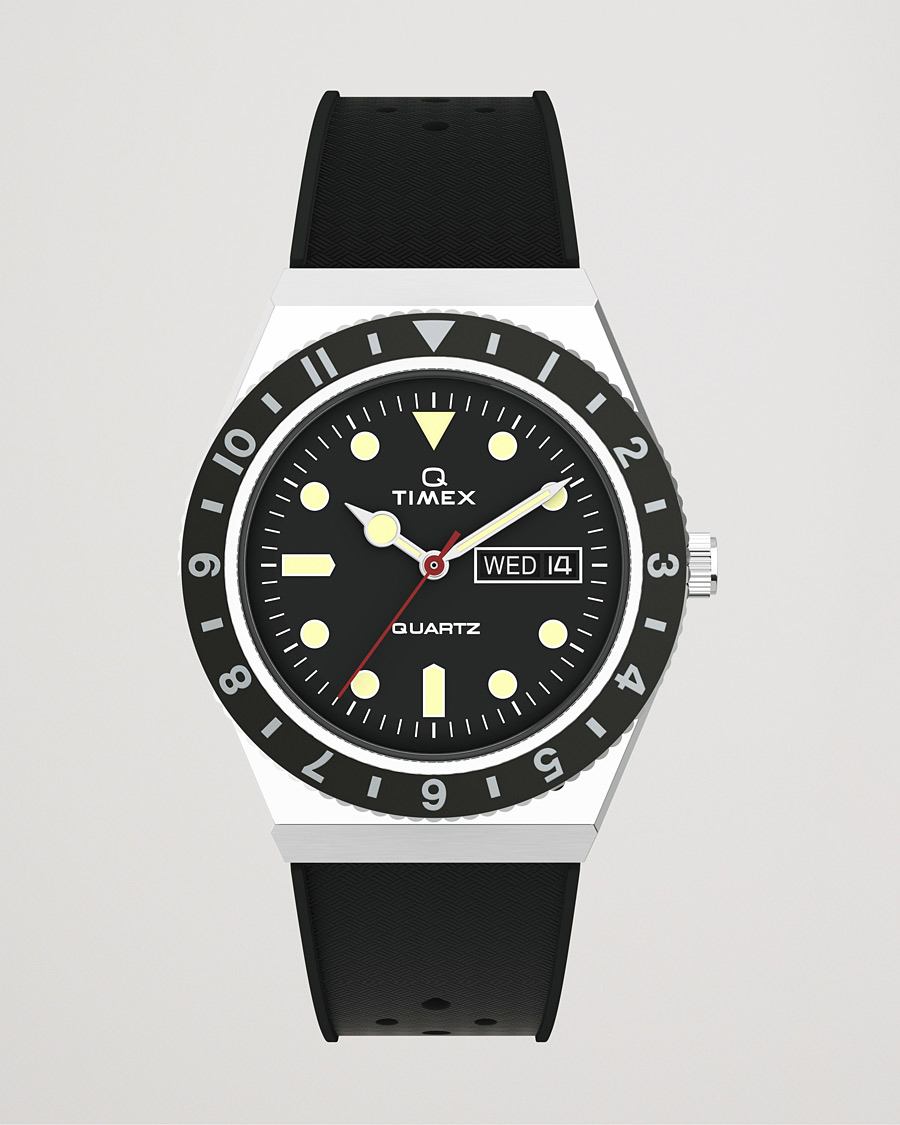 Herre | Gummirem  | Timex | Q Diver 38mm Rubber Strap Black
