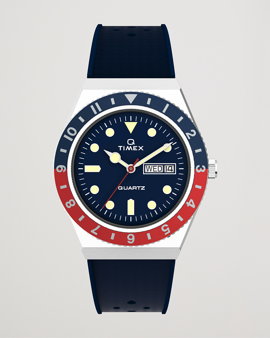 Herre |  | Timex | Q Diver 38mm Rubber Strap Blue/Red