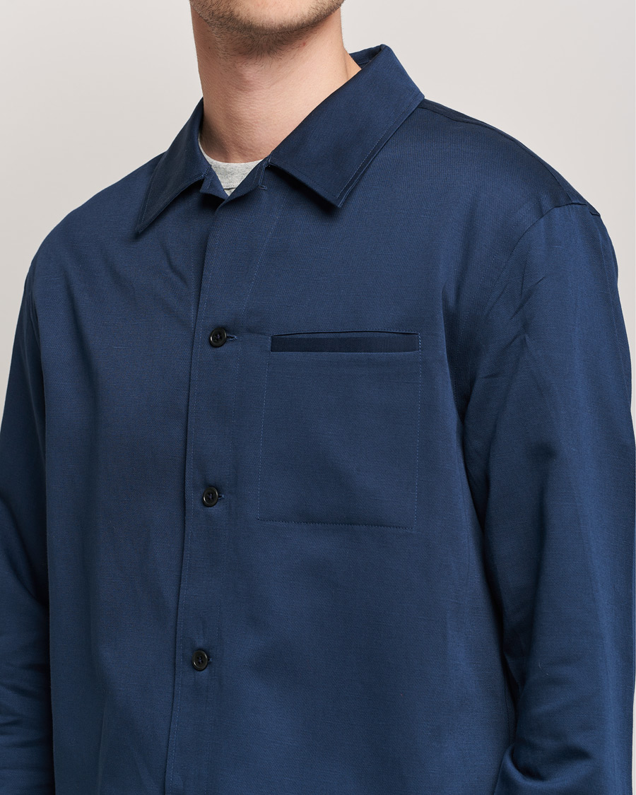 Herre | Skjorter | Filippa K | Matt Linen Overshirt Navy