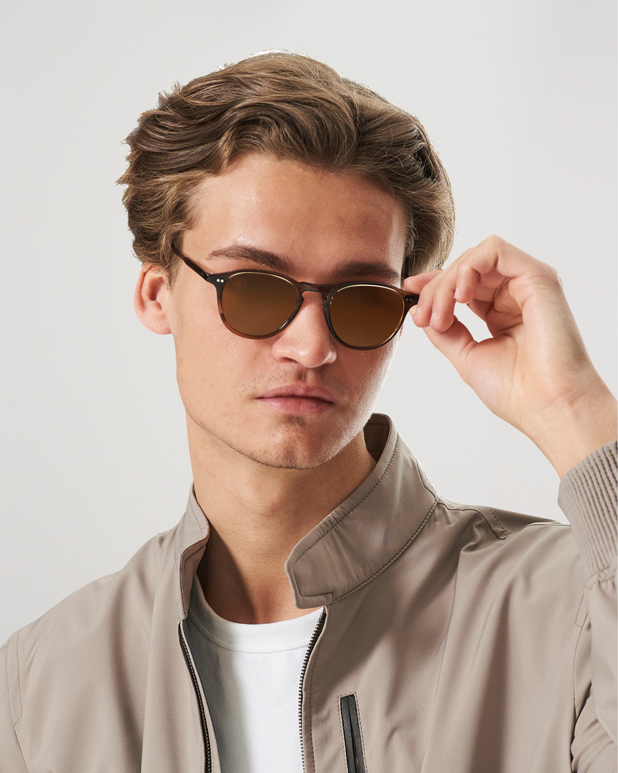 Herre | Tilbehør | Garrett Leight | Hampton 46 Sunglasses Khaki Tortoise/Pure Coffee