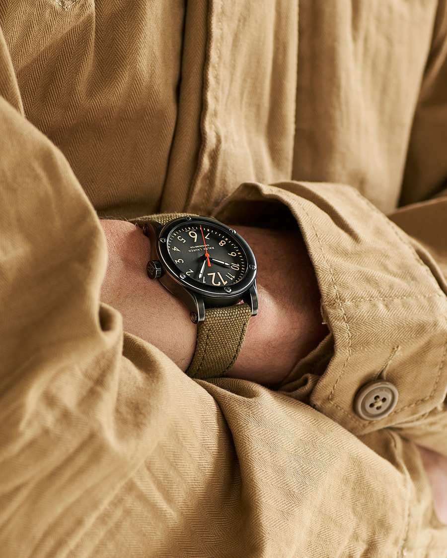 Herre | Fine watches | Polo Ralph Lauren | 39mm Safari Chronometer Black Steel/Canvas Strap