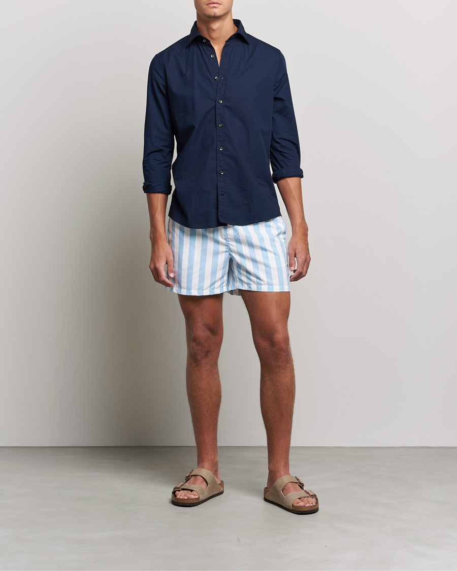 Herre | Badebukser | Ripa Ripa | Paraggi Striped Swimshorts Light Blue/White