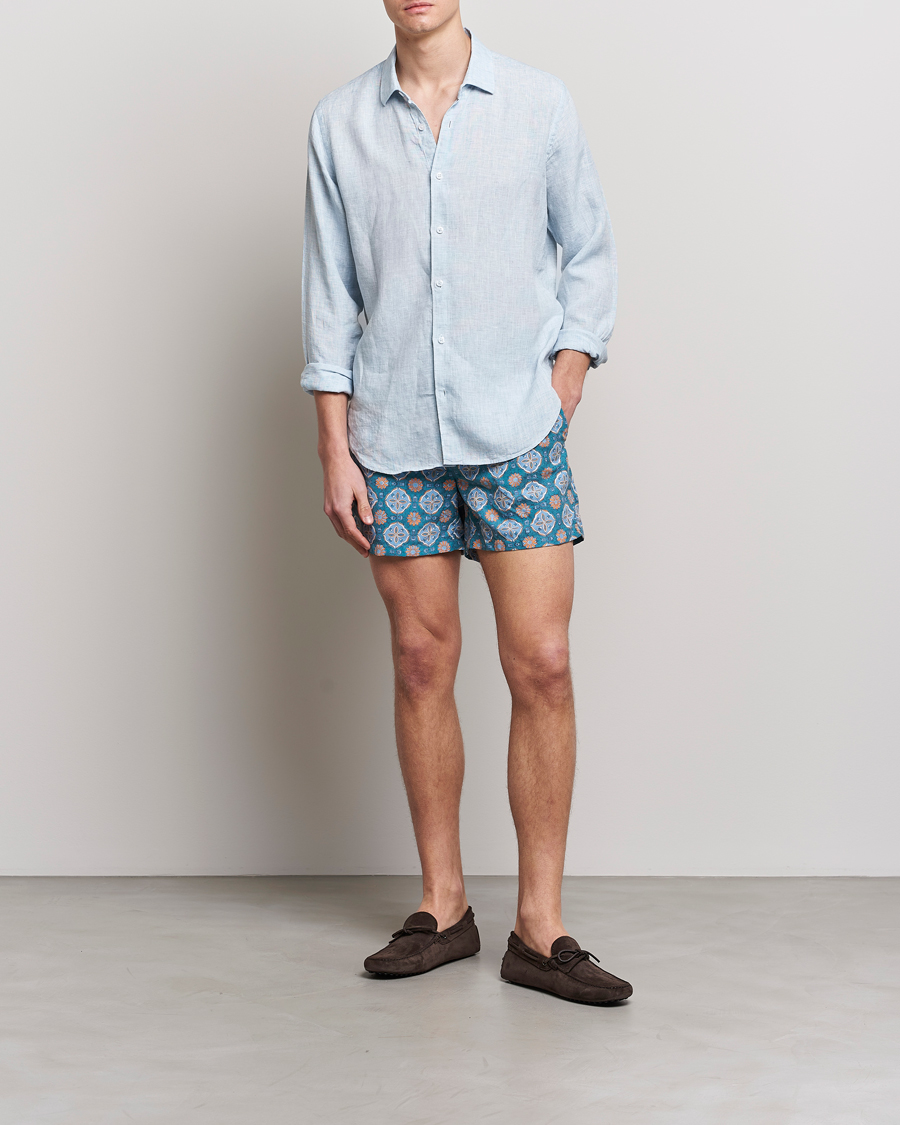 Herre | Badebukser | Ripa Ripa | Maestrale Printed Swimshorts Green/Blue