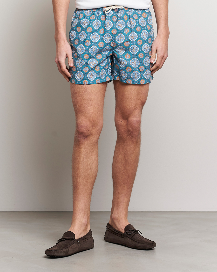 Herre | Badebukser | Ripa Ripa | Maestrale Printed Swimshorts Green/Blue