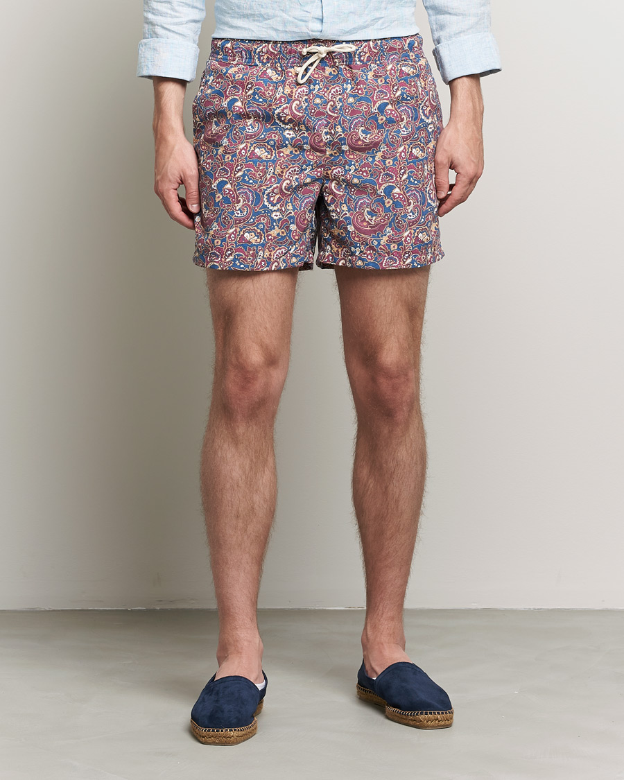 Herre | Afdelinger | Ripa Ripa | Mediterraneo Printed Swimshorts Petrol/Bordeaux