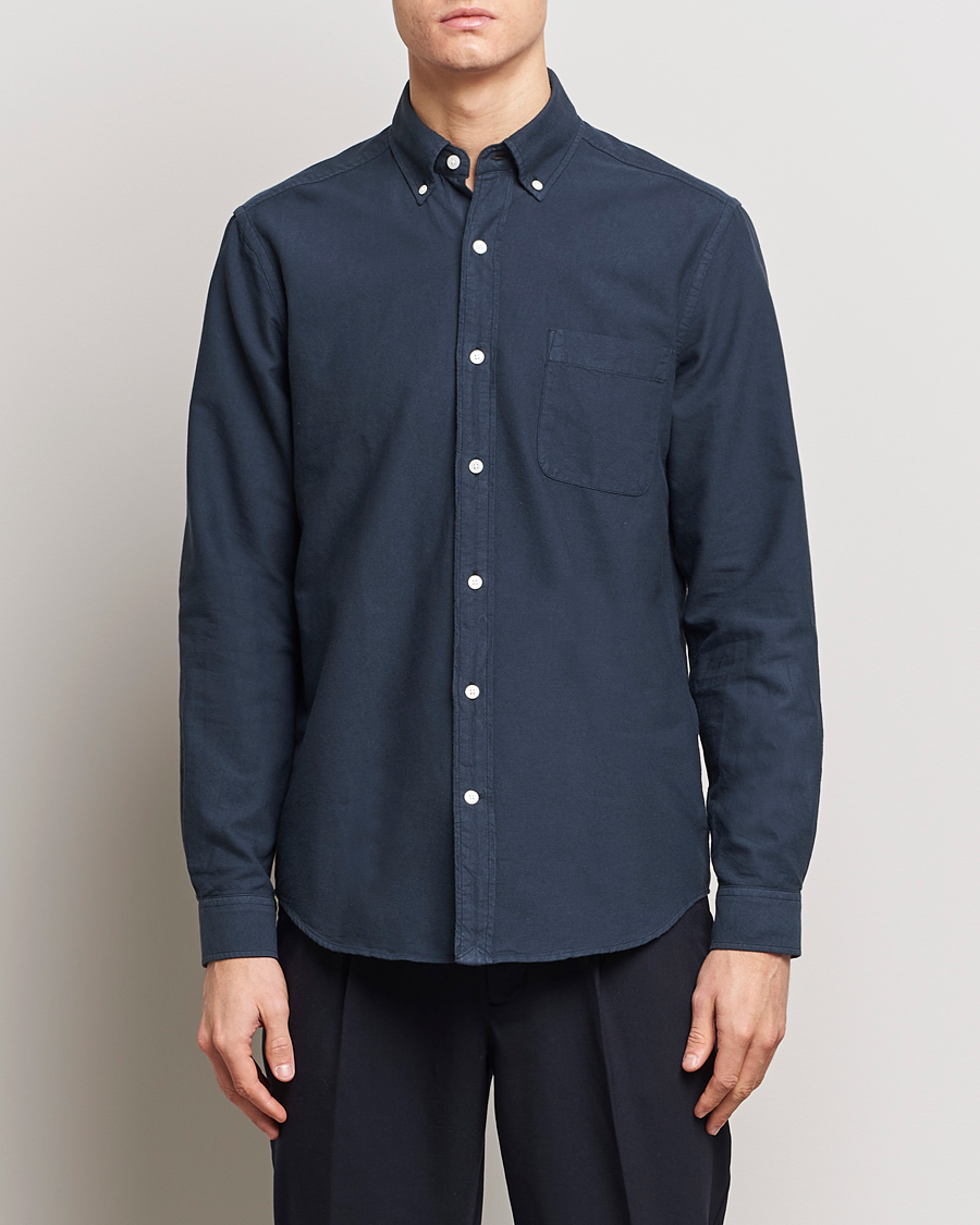 Herre | A Day's March | A Day's March | Moorgate Dyed Oxford Shirt Navy