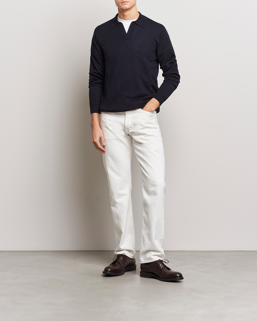 Herre | Trøjer | A Day's March | Manol Merino Polo Navy