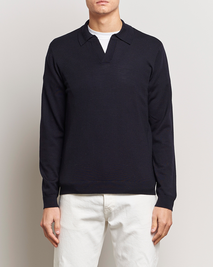 Herre | Trøjer | A Day's March | Manol Merino Polo Navy