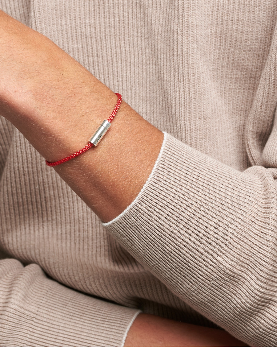 Herre |  | LE GRAMME | Nato Cable Bracelet Red/Sterling Silver 7g