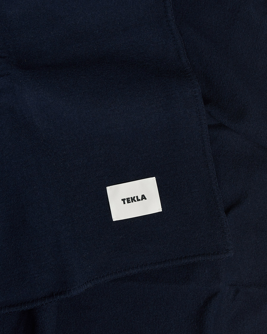 Herre | Tæpper | Tekla | Merino Wool Blanket Dark Blue