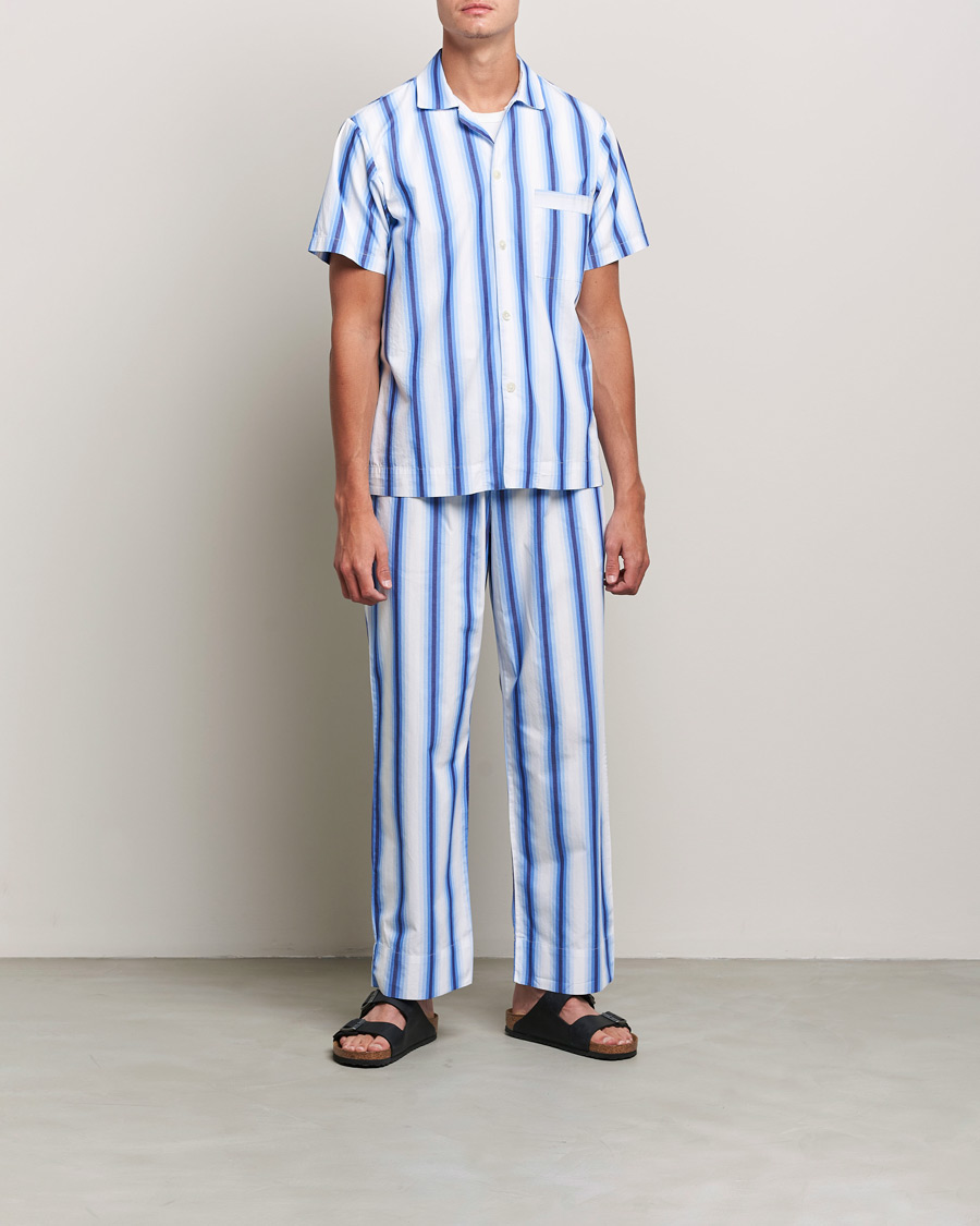 Herre | Pyjamas & Morgenkåber | Tekla | Poplin Pyjama Short Sleeve Shirt Blue Marquee