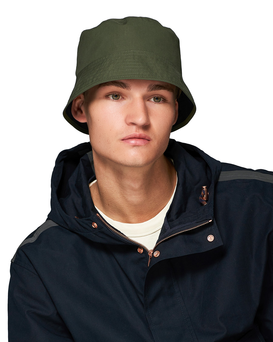 Herre | Private White V.C. Reversible Ventile Bucket Hat Olive | Private White V.C. | Reversible Ventile Bucket Hat Olive