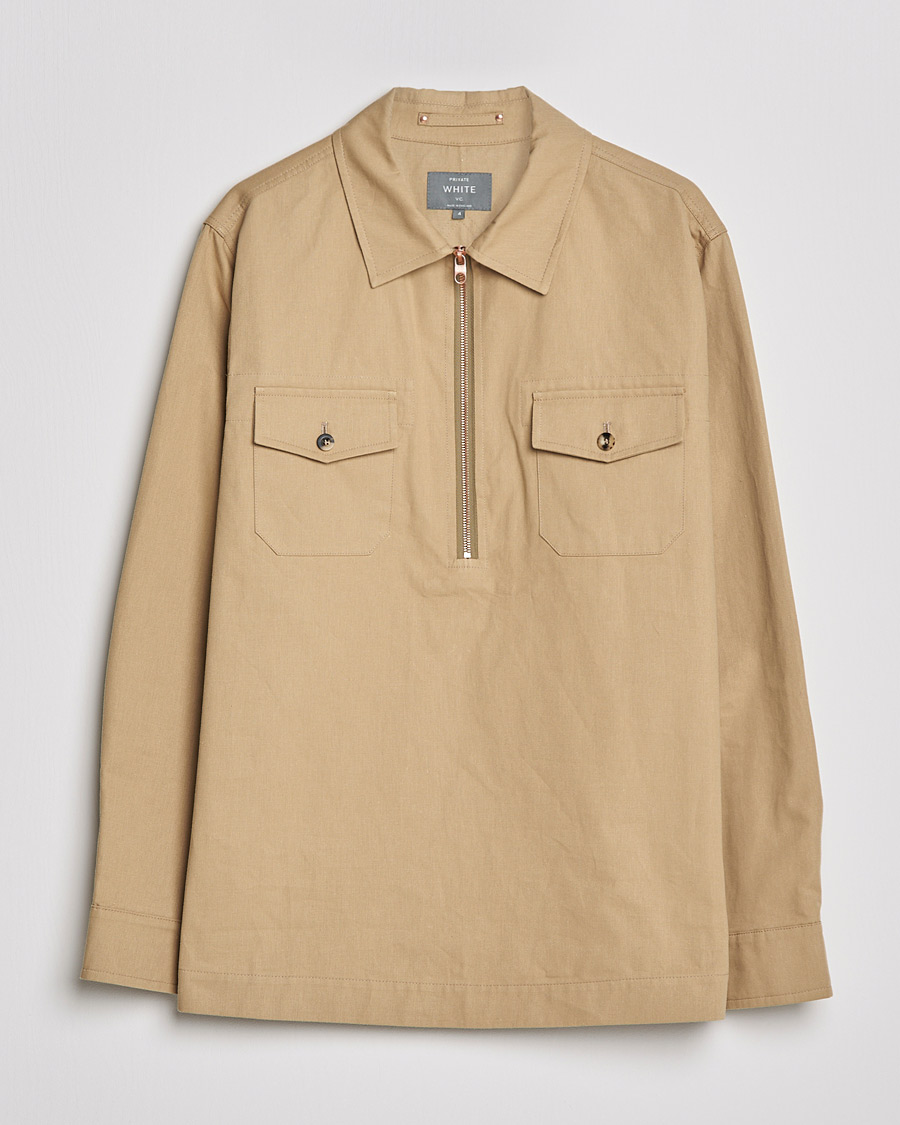 Herre | Skjorter | Private White V.C. | Half Zip Pullover Sand