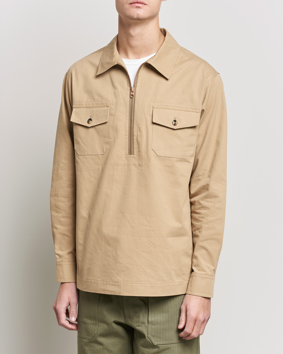 Herre | Skjorter | Private White V.C. | Half Zip Pullover Sand