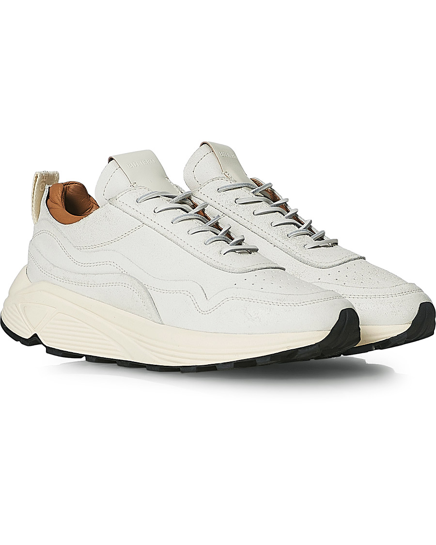 Herre | Buttero Vinci Bianchetto Leather Running Sneaker Off White | Buttero | Vinci Bianchetto Leather Running Sneaker Off White