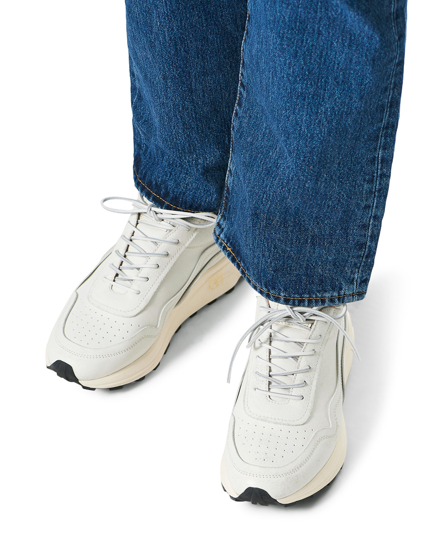 Herre | Buttero Vinci Bianchetto Leather Running Sneaker Off White | Buttero | Vinci Bianchetto Leather Running Sneaker Off White