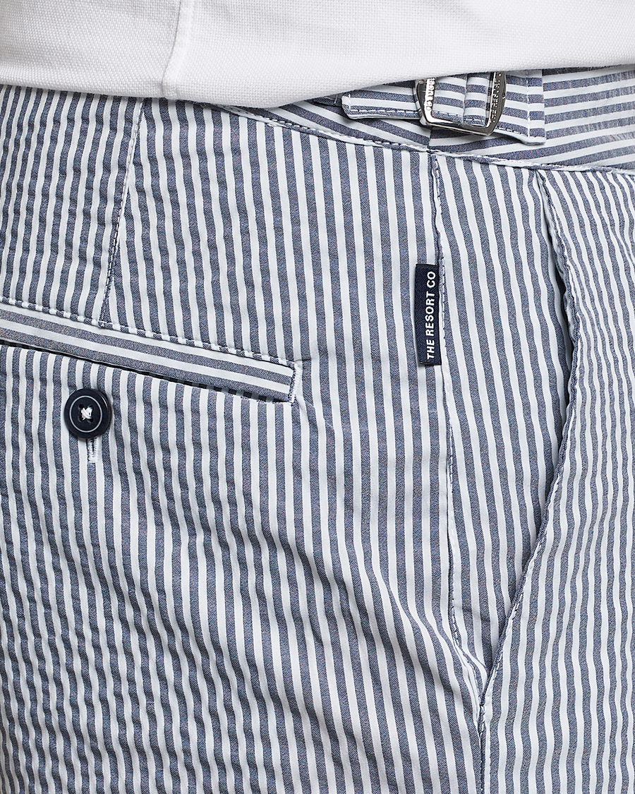 Herre | Badebukser | The Resort Co | Tailored Swim Shorts Navy Stripe Seersucker
