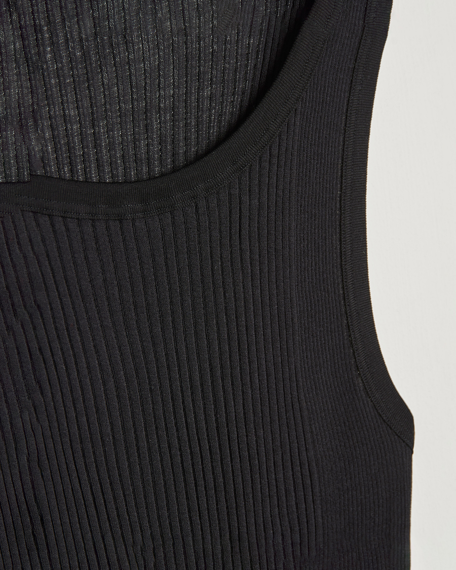 Herre | Tanktoppe | Zimmerli of Switzerland | Ribbed Mercerized Cotton Tank Top Black