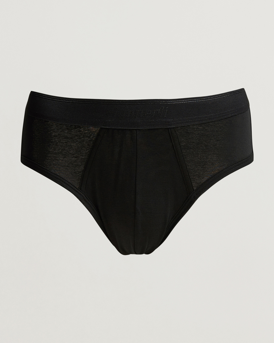 Herre | Undertøj | Zimmerli of Switzerland | Mercerized Cotton Briefs Black