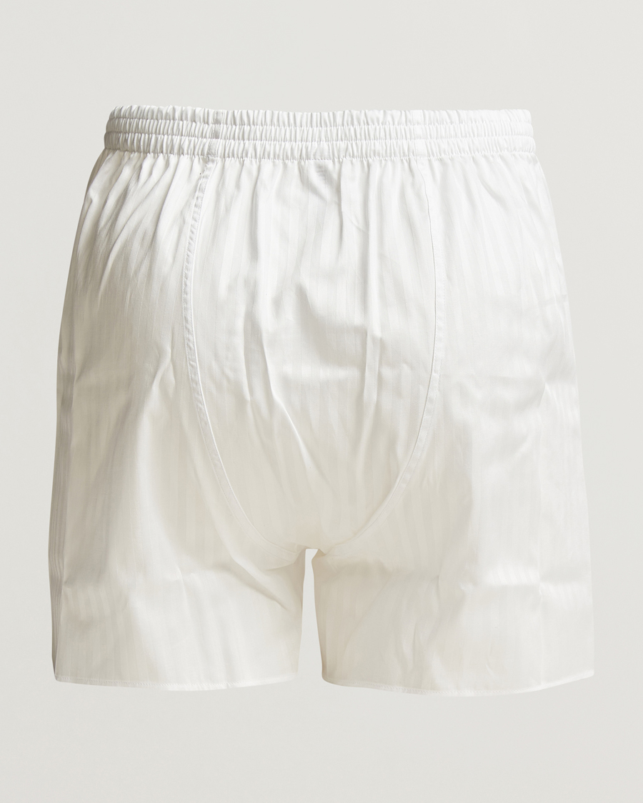 Herre | Tøj | Zimmerli of Switzerland | Mercerized Cotton Boxer Shorts White Stripes