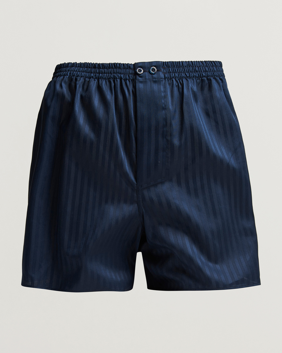 Herre | Undertøj | Zimmerli of Switzerland | Mercerized Cotton Boxer Shorts Navy
