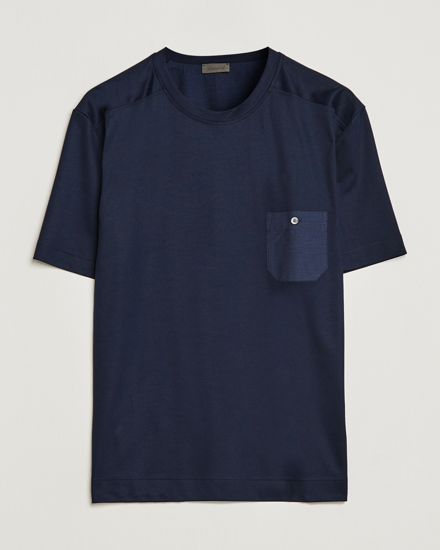 Herre | Pyjamas & Morgenkåber | Zimmerli of Switzerland | Cotton/Modal Crew Neck Loungwear T-Shirt Midnight