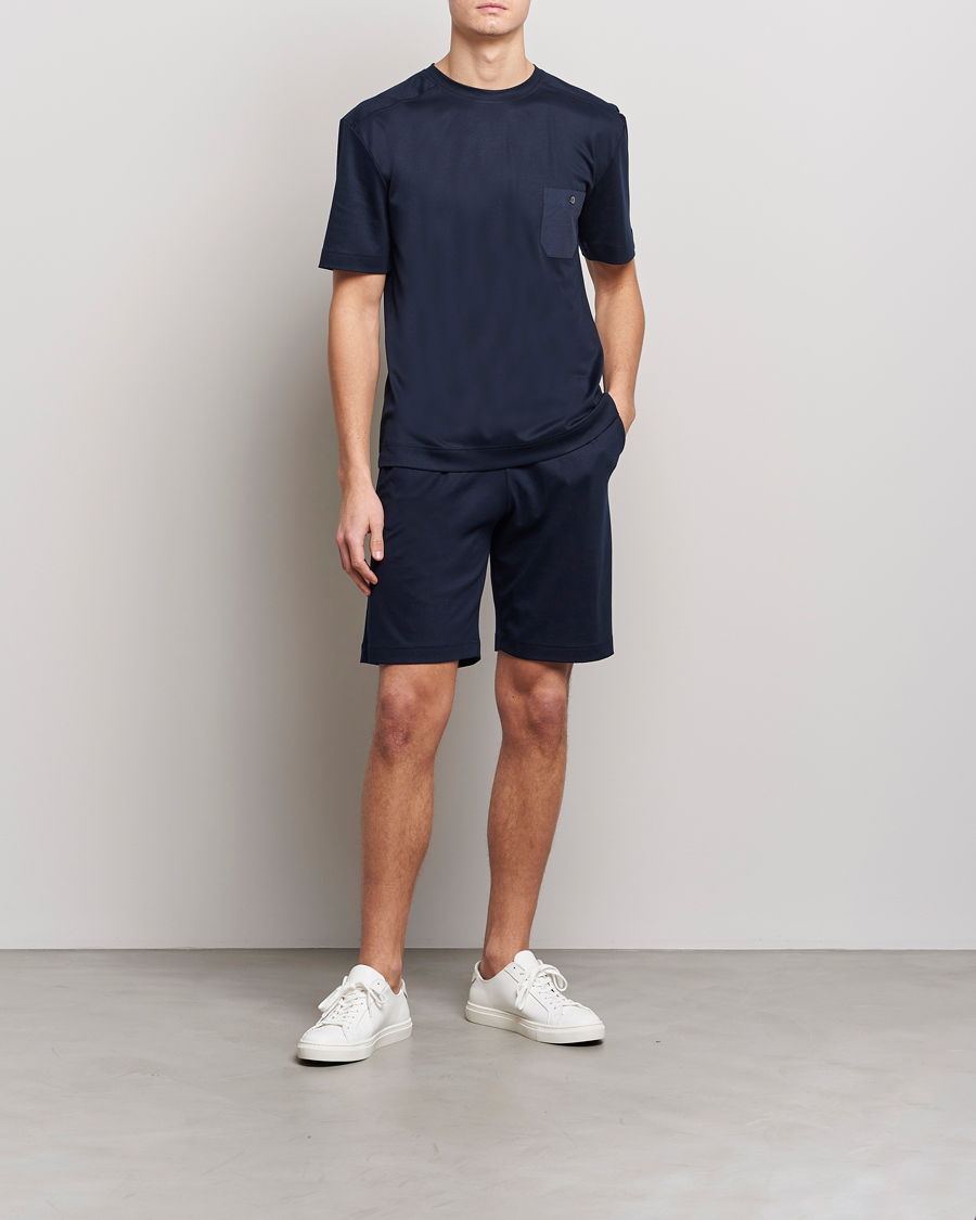 Herre | Pyjamas & Morgenkåber | Zimmerli of Switzerland | Cotton/Modal Crew Neck Loungwear T-Shirt Midnight