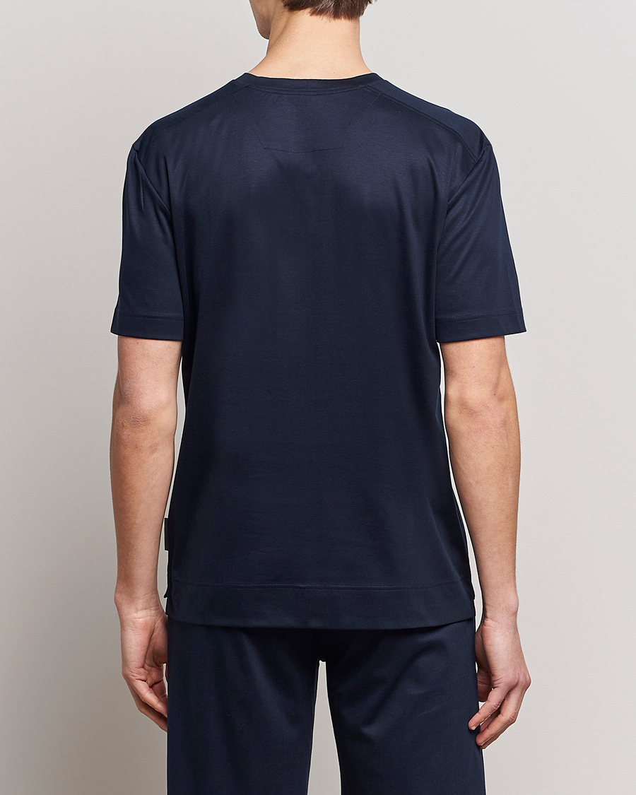 Herre | Pyjamas & Morgenkåber | Zimmerli of Switzerland | Cotton/Modal Crew Neck Loungwear T-Shirt Midnight