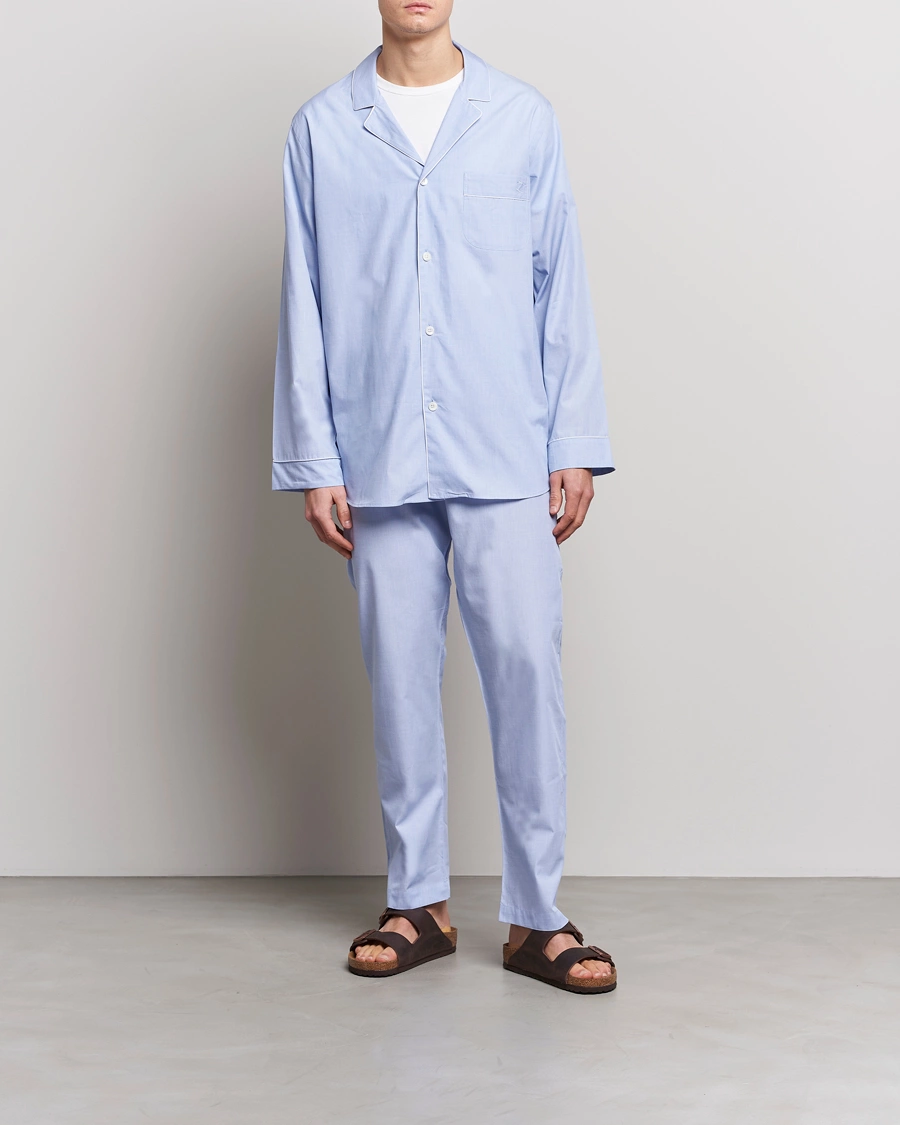 Herre | Pyjamas & Morgenkåber | Zimmerli of Switzerland | Mercerized Cotton Pyjamas Light Blue