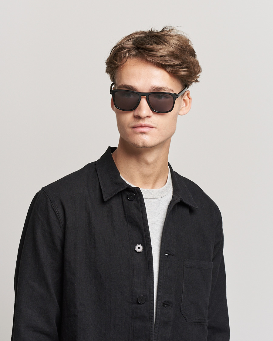 Herre | Tilbehør | Tom Ford | Gerard Polarized Sunglasses Shiny Black/Smoke