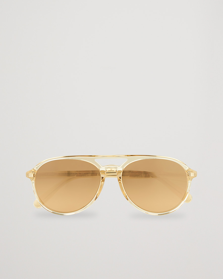 Herre | Moncler Lunettes ML0228 Sunglasses Shiny Beige/Roviex | Moncler Lunettes | ML0228 Sunglasses Shiny Beige/Roviex
