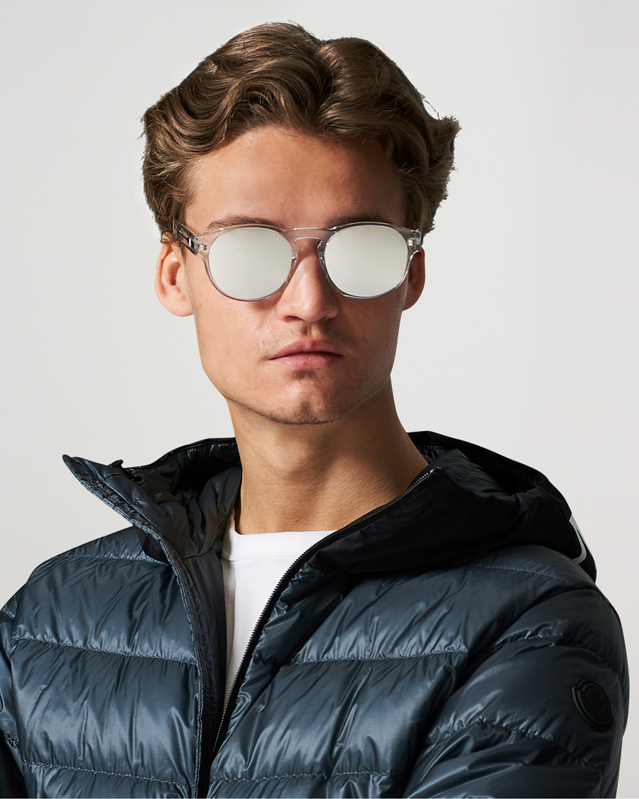 Herre | Moncler Lunettes ML0209 Polarized Sunglasses Crystal/Smoke | Moncler Lunettes | ML0209 Polarized Sunglasses Crystal/Smoke