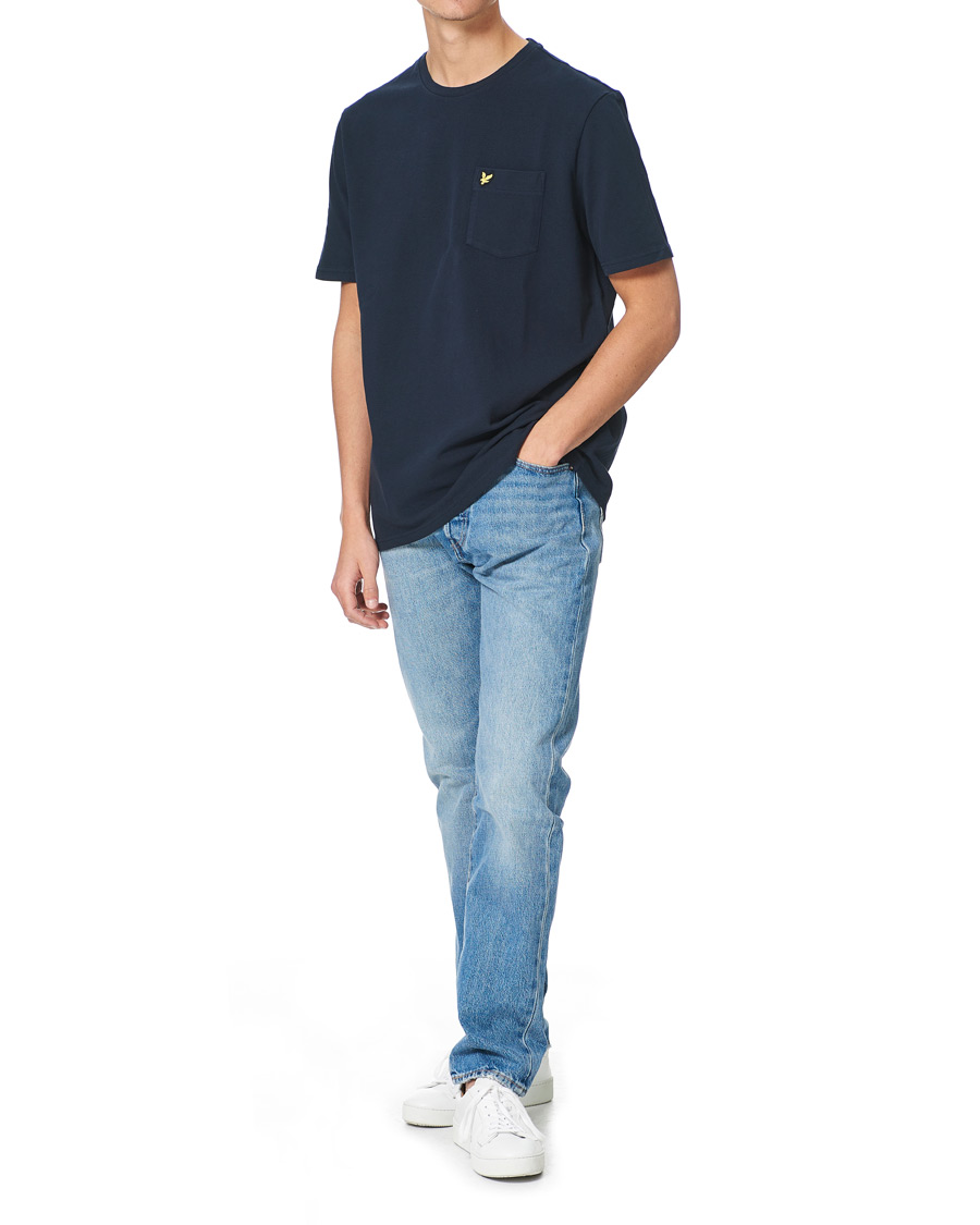 Herre | T-Shirts | Lyle & Scott | Sandwash Pique T-shirt Dark Navy