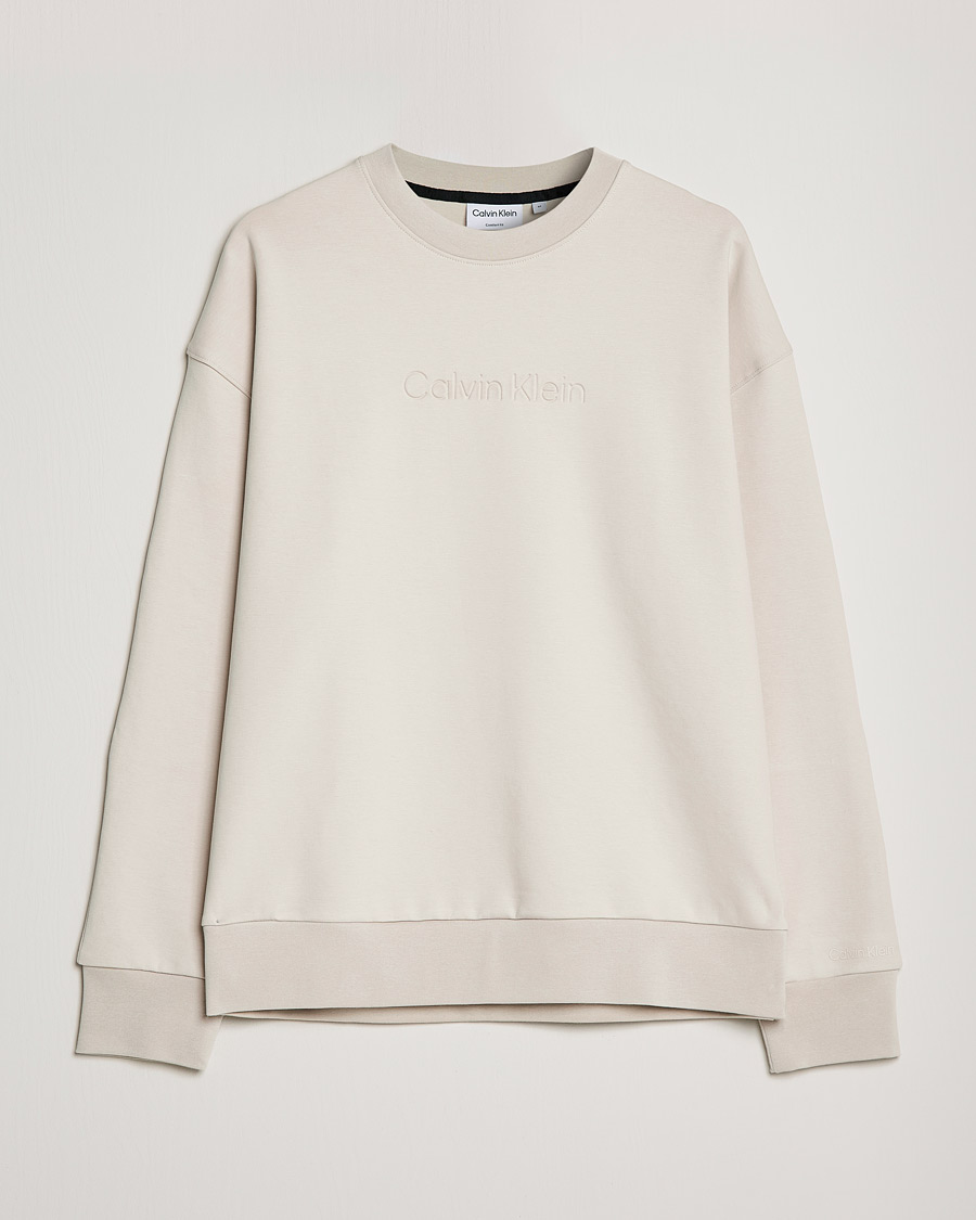 Herre | Trøjer | Calvin Klein | Debossed Logo Crew Neck Sweatshirt Stony Beige