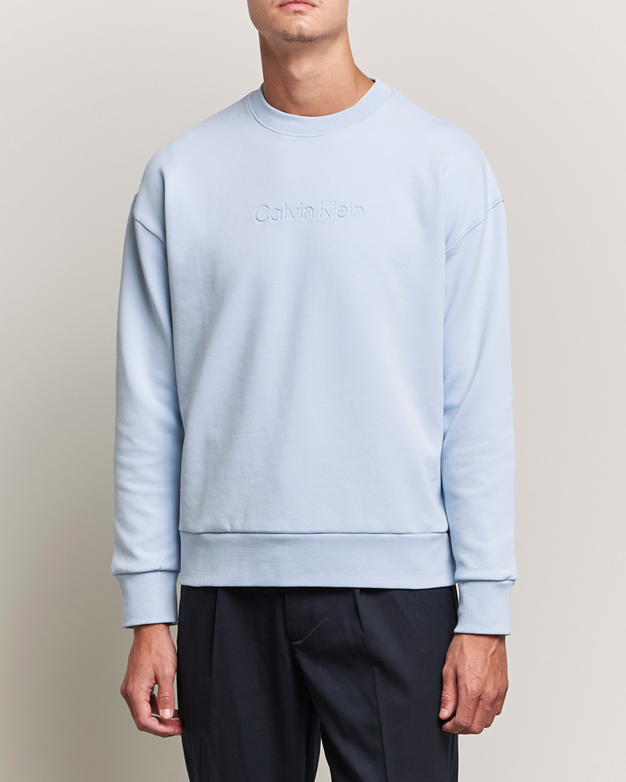 Herre | Trøjer | Calvin Klein | Debossed Logo Crew Neck Sweatshirt Bayshore Blue