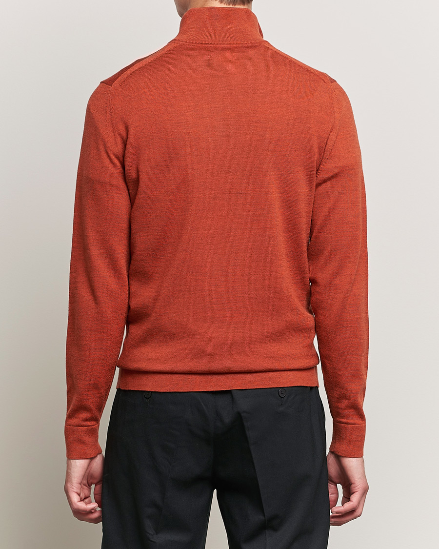 Herre | Trøjer | Calvin Klein | Superior Wool Knitted Half Zip Gingerbread Brown