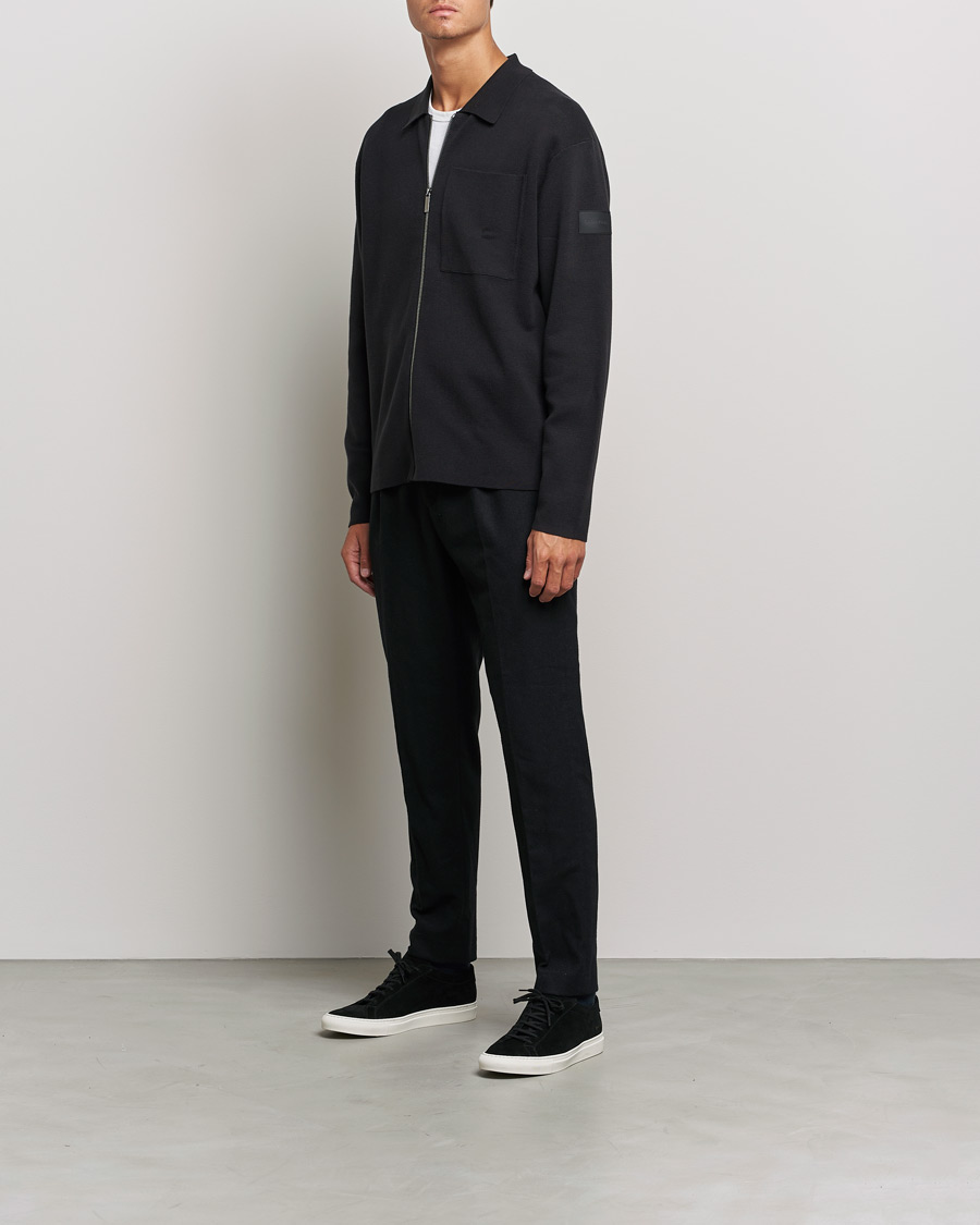 Herre | Calvin Klein | Calvin Klein | Milano Knitted Full Zip Sweater Black