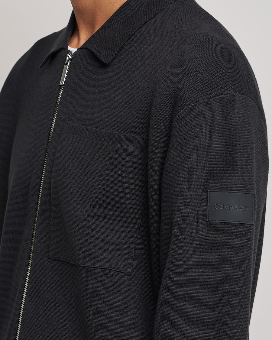 Herre | Trøjer | Calvin Klein | Milano Knitted Full Zip Sweater Black