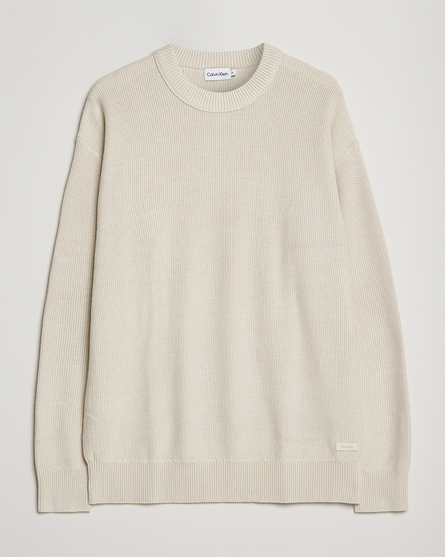 Herre | Trøjer | Calvin Klein | Texture Knitted Sweater Stony Beige