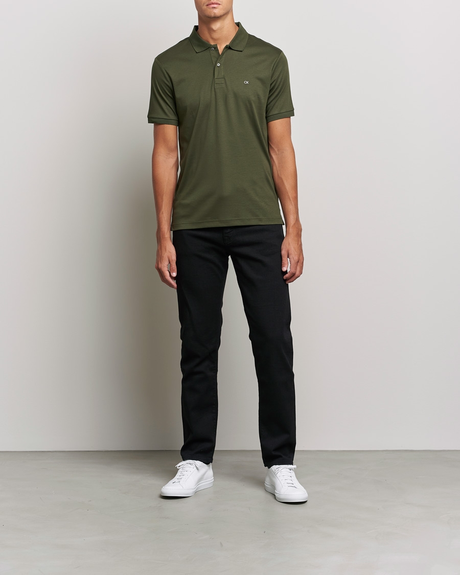 Herre | Polotrøjer | Calvin Klein | Slim Fit Smooth Cotton Polo Dark Olive