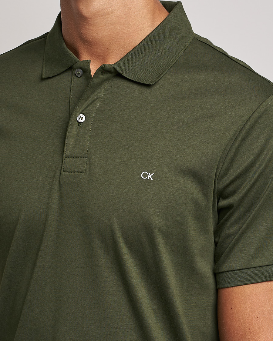 Herre | Polotrøjer | Calvin Klein | Slim Fit Smooth Cotton Polo Dark Olive