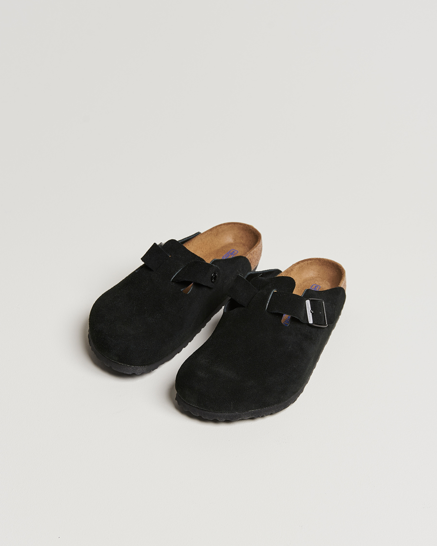 Herre | BIRKENSTOCK Boston Soft Footbed Black Suede | BIRKENSTOCK | Boston Soft Footbed Black Suede