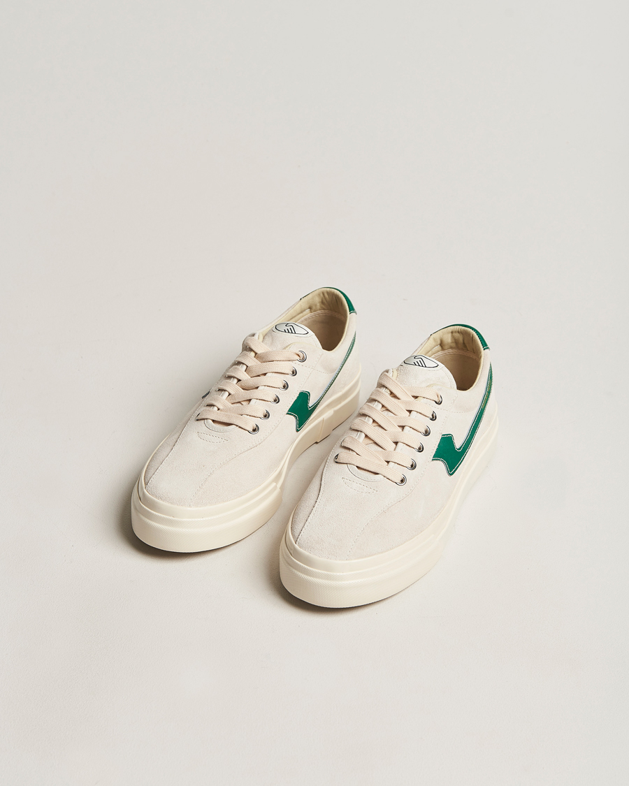 Herre | Stepney Workers Club Dellow S-Strike Suede Sneaker Ecru/Green | Stepney Workers Club | Dellow S-Strike Suede Sneaker Ecru/Green
