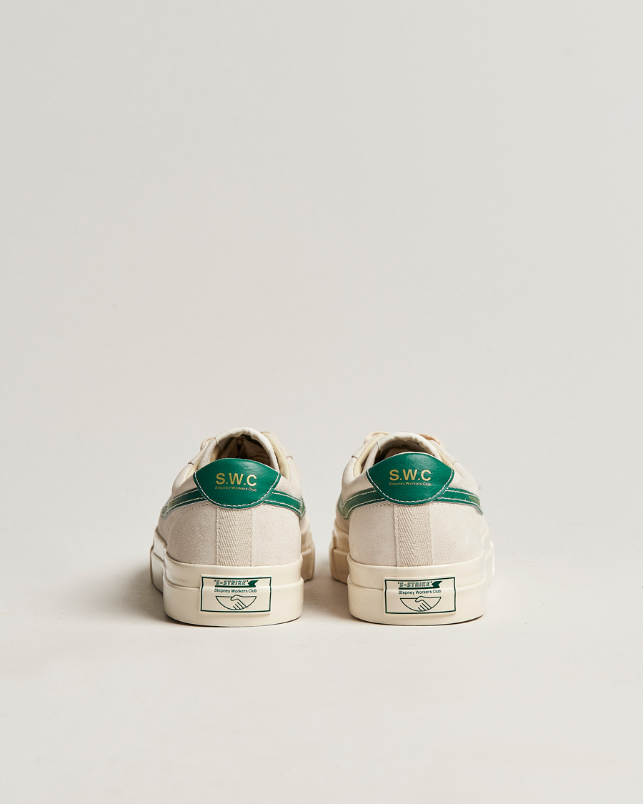 Herre | Stepney Workers Club Dellow S-Strike Suede Sneaker Ecru/Green | Stepney Workers Club | Dellow S-Strike Suede Sneaker Ecru/Green