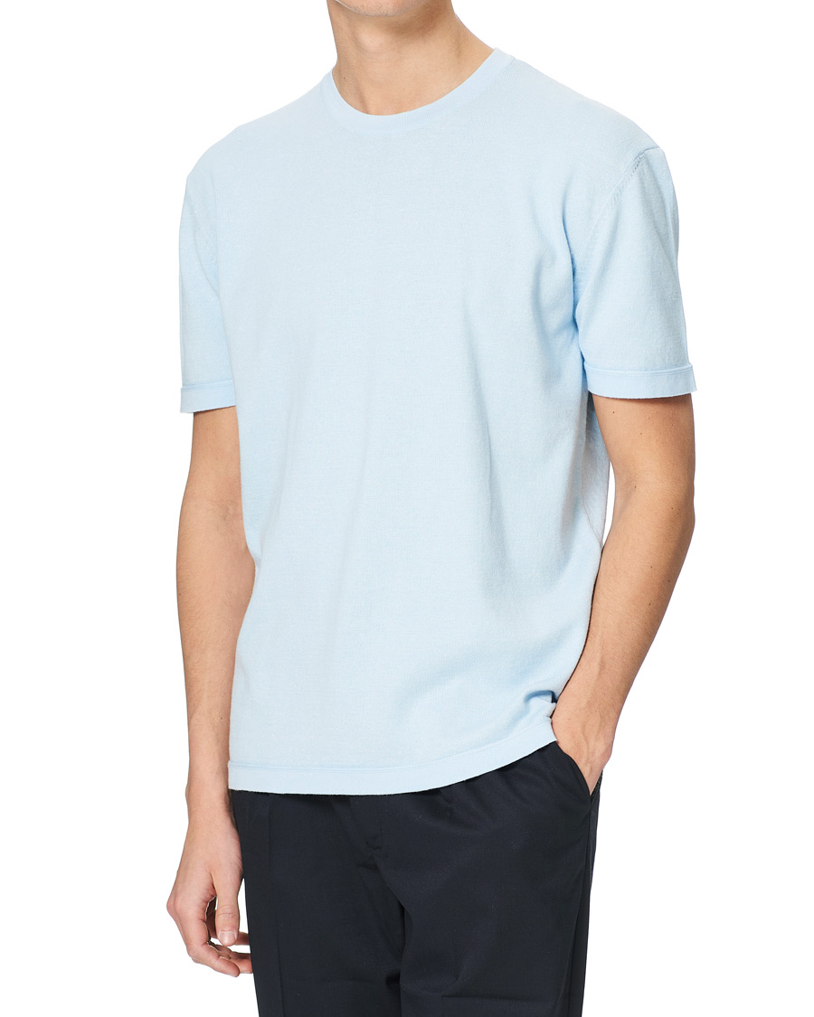 Herre | The linen lifestyle | BOSS | Tameo Cotton/Linen T-shirt Light Blue