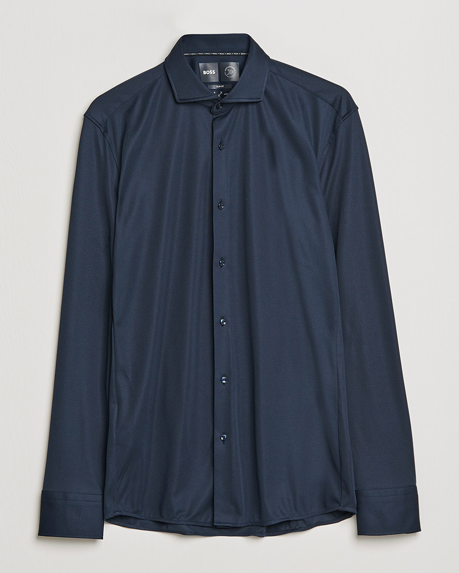 Herre | Skjorter | BOSS BLACK | Hank Performance Stretch Shirt Navy
