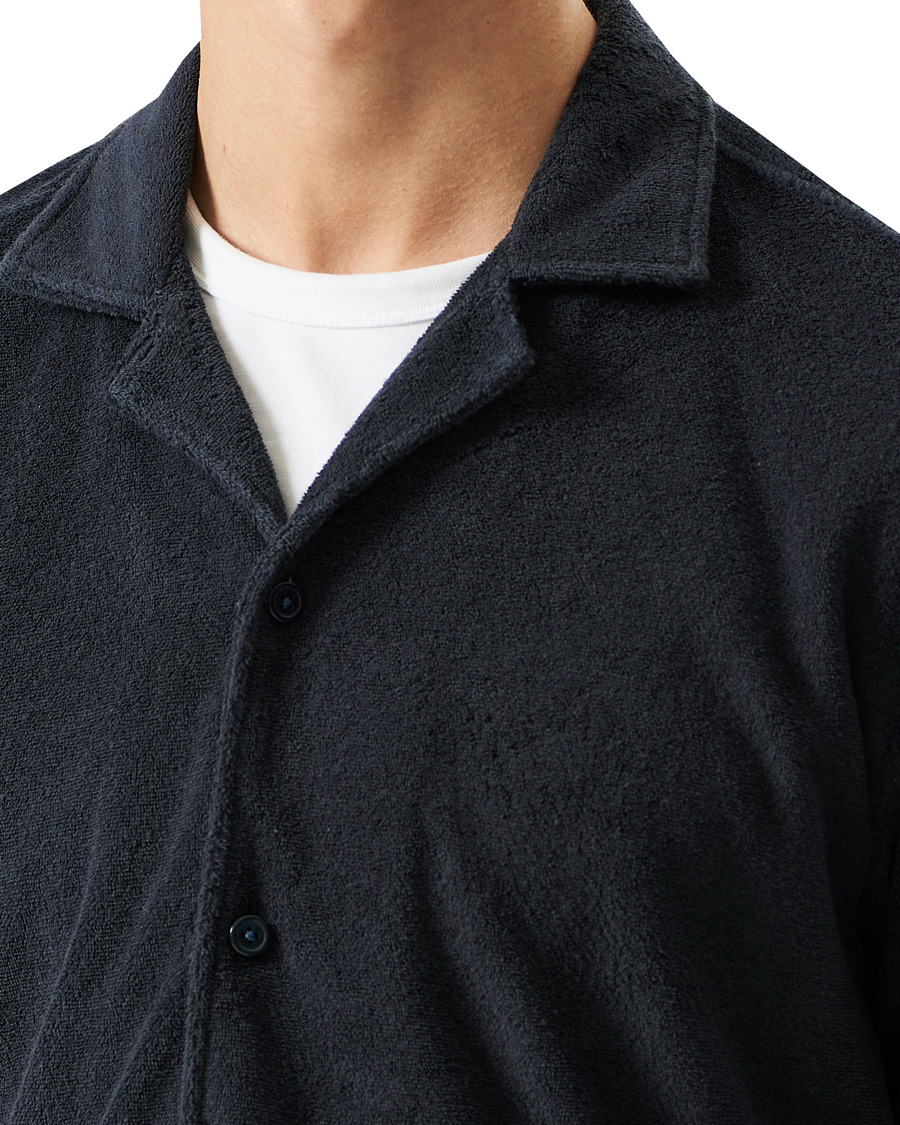 Herre | Skjorter | BOSS BLACK | BOSS Lars Terry Short Sleeve Shirt Dark Blue
