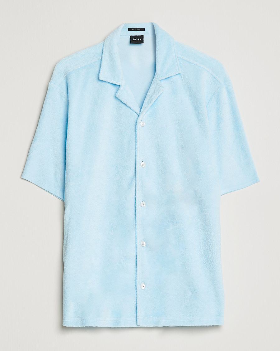 Herre | Kortærmede skjorter | BOSS | Lars Terry Short Sleeve Shirt Light Blue